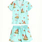 Lapel Mushroom Print Pajama Set OMFORT