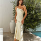 Champagne Chat One Shoulder Maxi Dress Yellow OMFORT