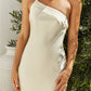 Champagne Chat One Shoulder Maxi Dress Yellow OMFORT