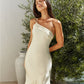 Champagne Chat One Shoulder Maxi Dress Yellow OMFORT