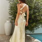 Champagne Chat One Shoulder Maxi Dress Yellow OMFORT