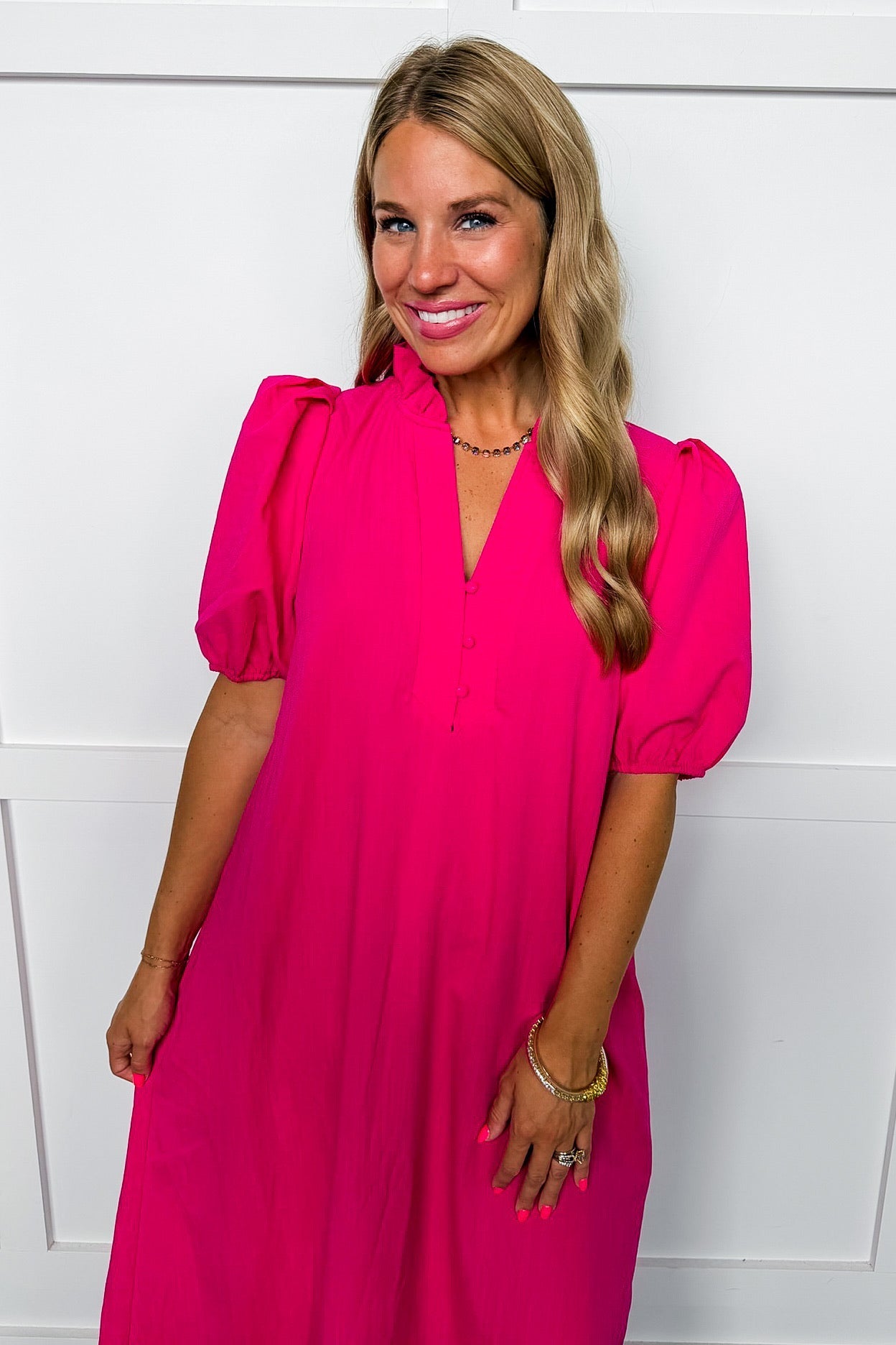 The Hot Pink Ease Dress OMFORT