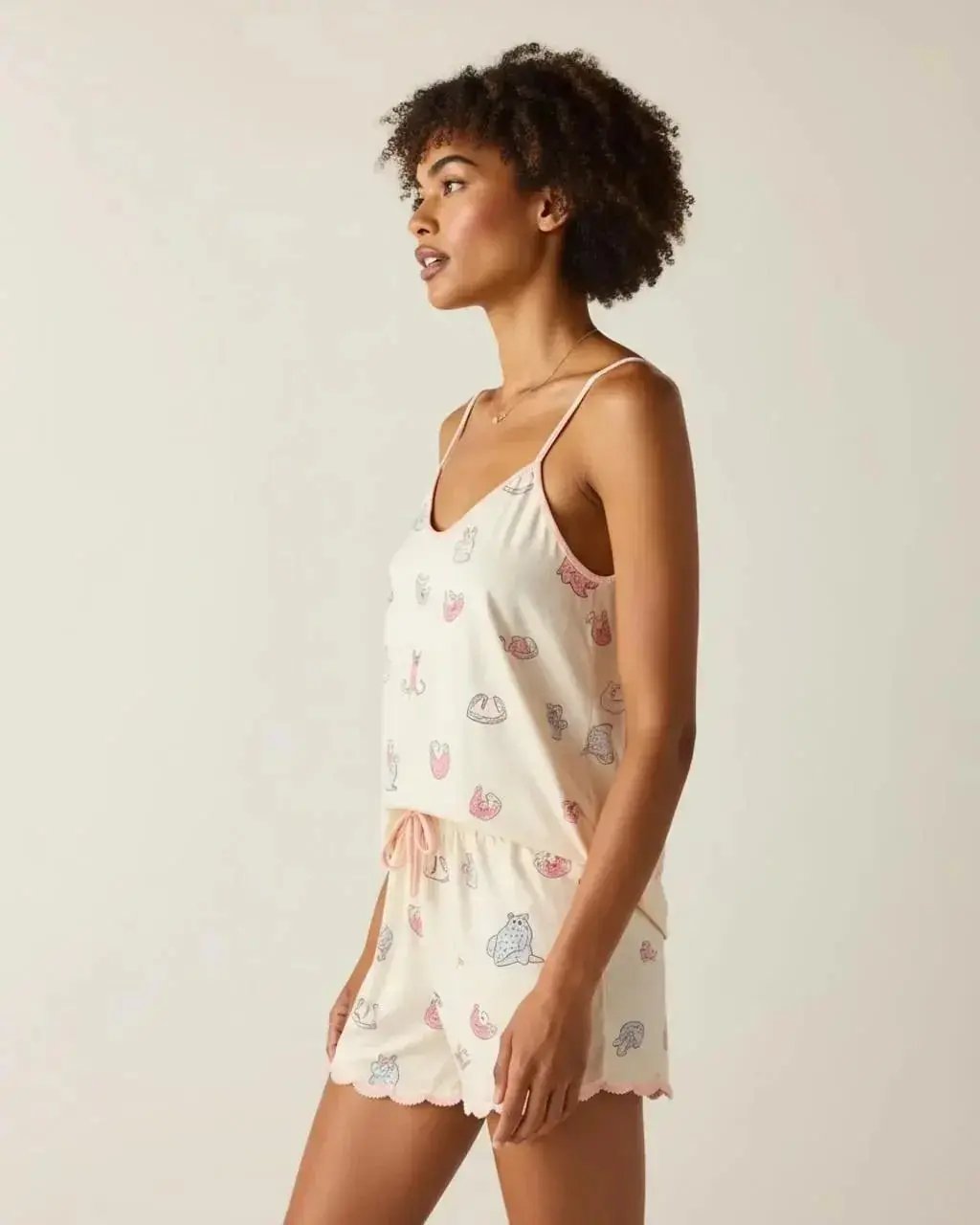 Cute Animal Print Cami Pajama Set OMFORT