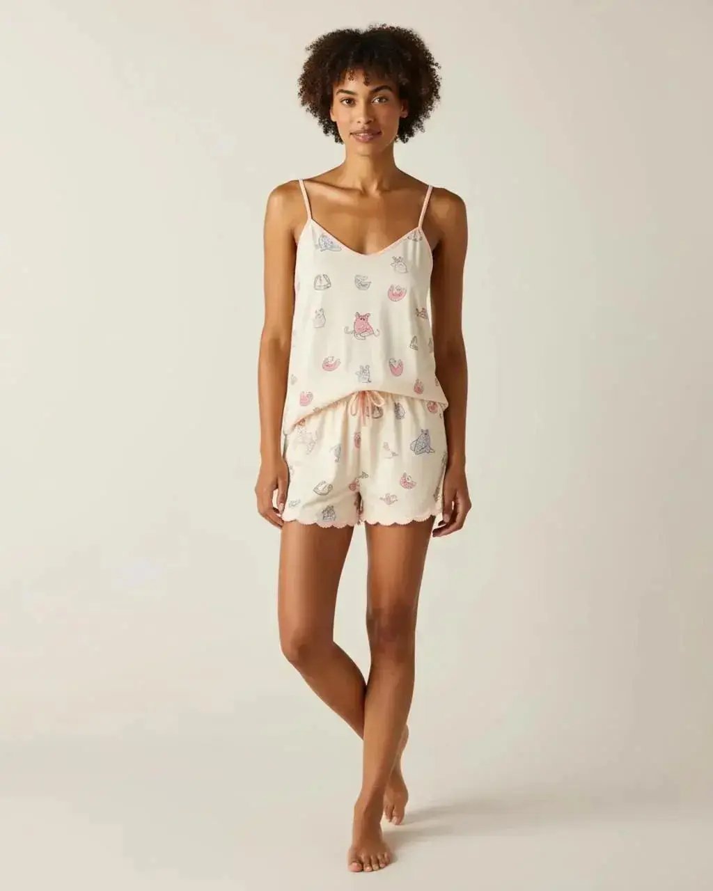 Cute Animal Print Cami Pajama Set OMFORT