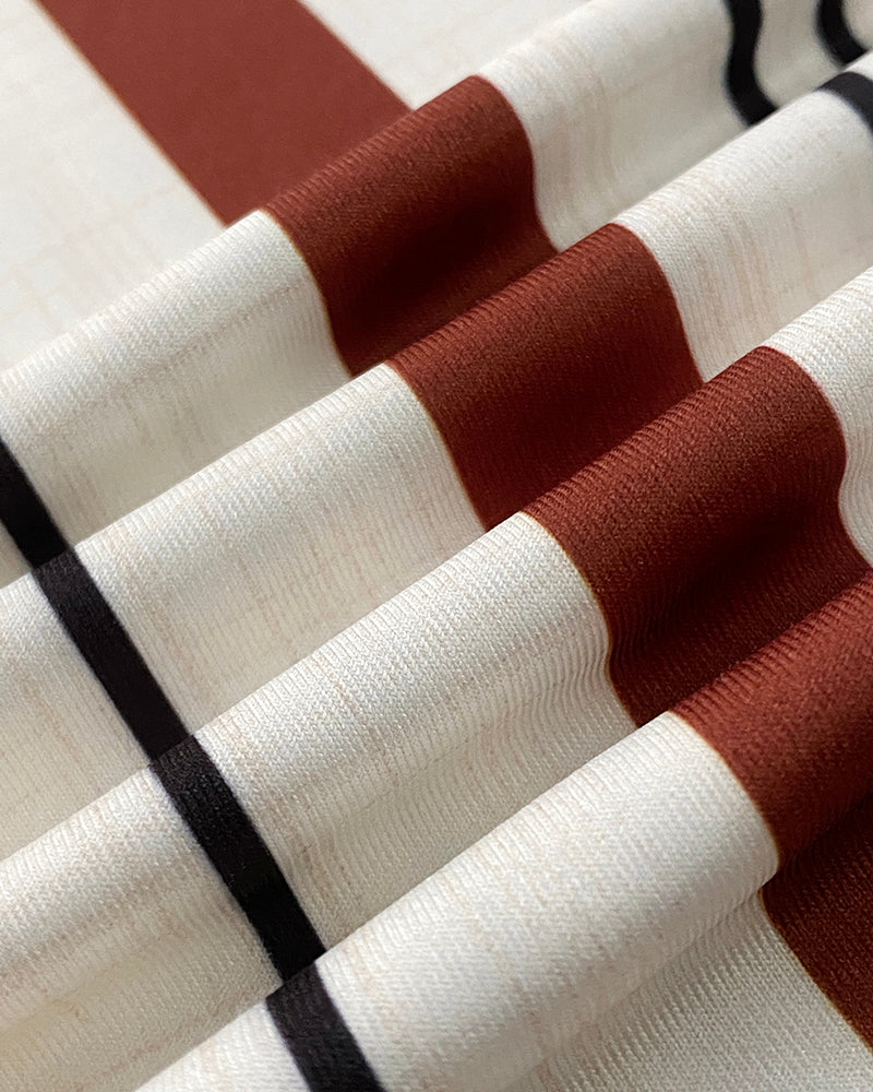 Striped V Neck Sleeveless Zipper Back Overalls Casual Shoulder Tied Wide Leg Jumpsuit With Pockets OMFORT