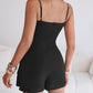Adjustable Spaghetti Straps Asymmetrical Front Short Jumpsuit Casual Zipper Back Slim Fit Romper Omfort