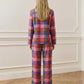Rainbow Plaid Print Pajama Set OMFORT