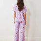 Fruit-Print Light Purple Short-Sleeve Pajama Set OMFORT