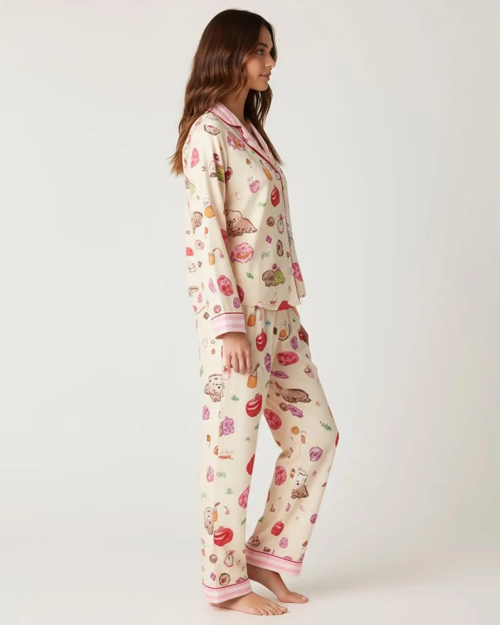 Sweet Print Casual Lapel Pajama Set OMFORT