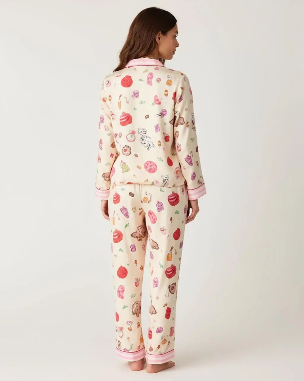 Sweet Print Casual Lapel Pajama Set OMFORT
