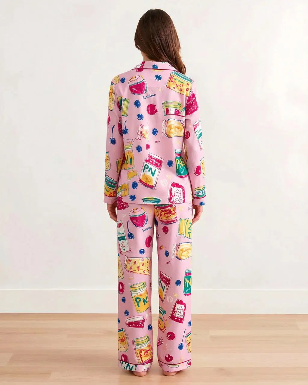 Sweet Jams Print Satin Pajama Set OMFORT