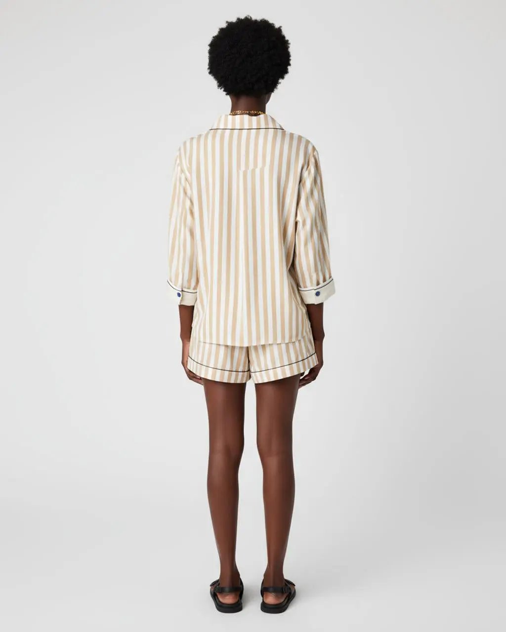 Patchwork Panther Print Striped Pajamas OMFORT