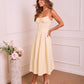 Darcelle Striped Godet Fitted Midi Dress mysite