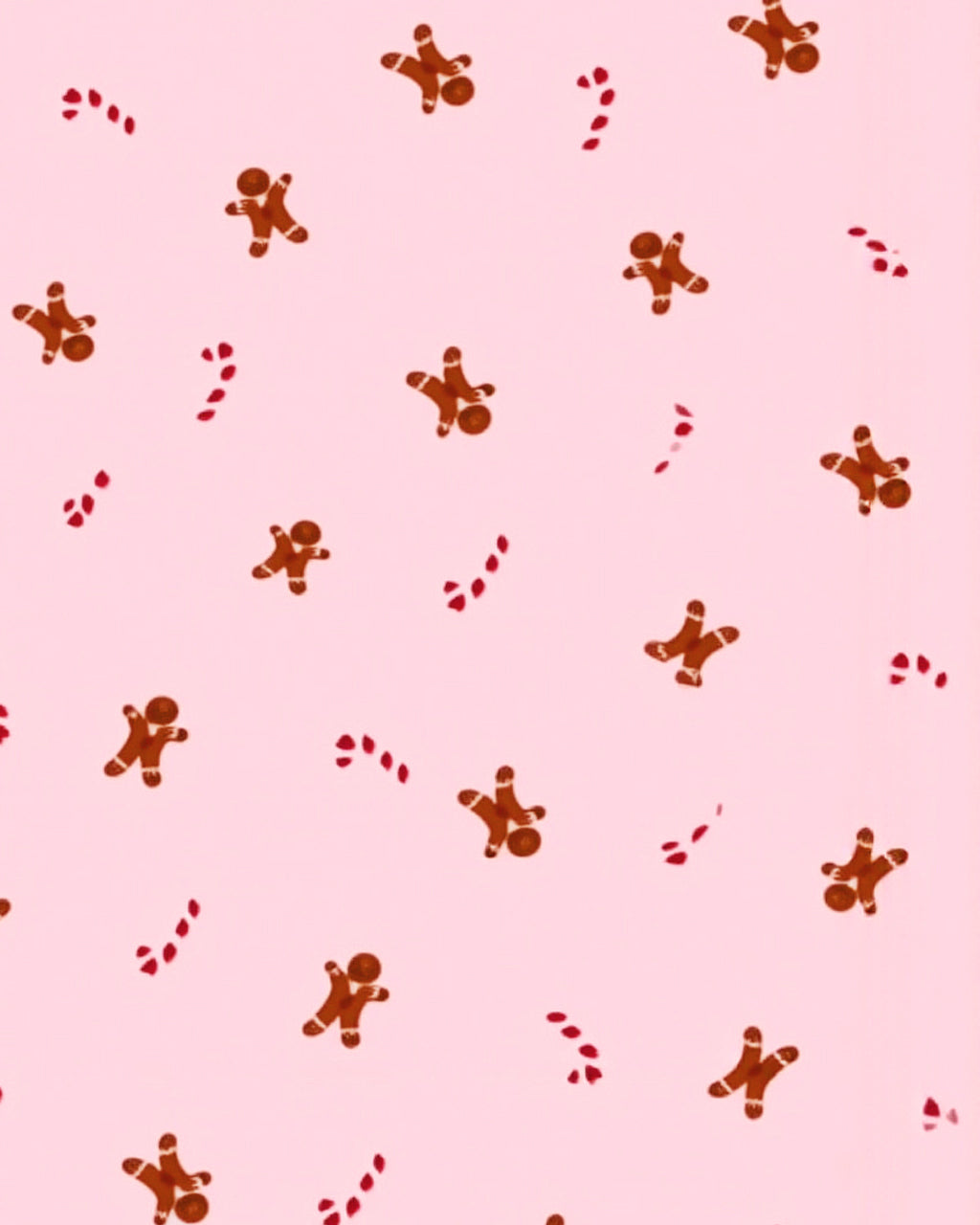 Christmas Gingerbread Man Candy Cane Pajama Set OMFORT