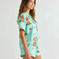 Lapel Mushroom Print Pajama Set OMFORT