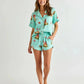 Lapel Mushroom Print Pajama Set OMFORT