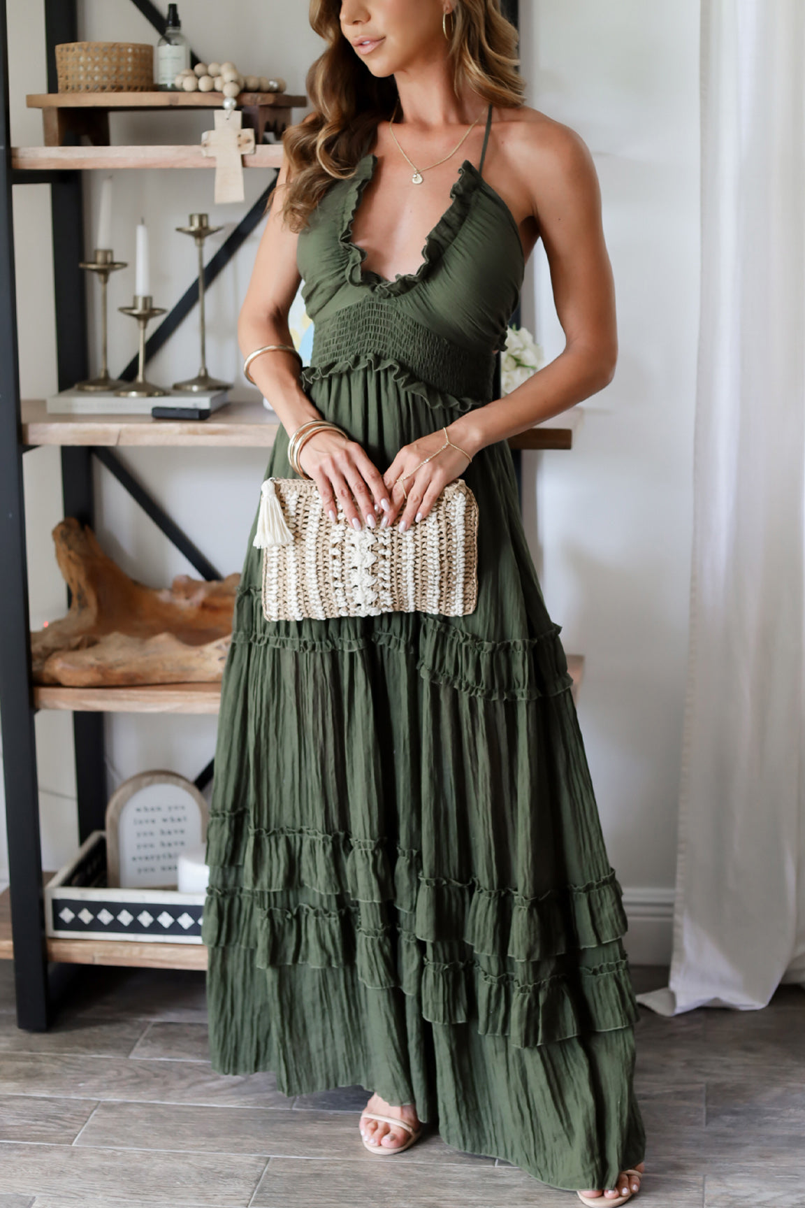 Michelle Ruffle Maxi Dress - 2 Colors OMFORT