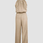 Spaghetti Strap Drawstring Tied Waist Jumpsuit Casual Overalls OMFORT