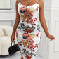 Floral Print Adjustable Straps Bodycon Cami Dress Omfort