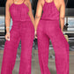 Spaghetti Strap Drawstring Tied Waist Jumpsuit Casual Overalls OMFORT