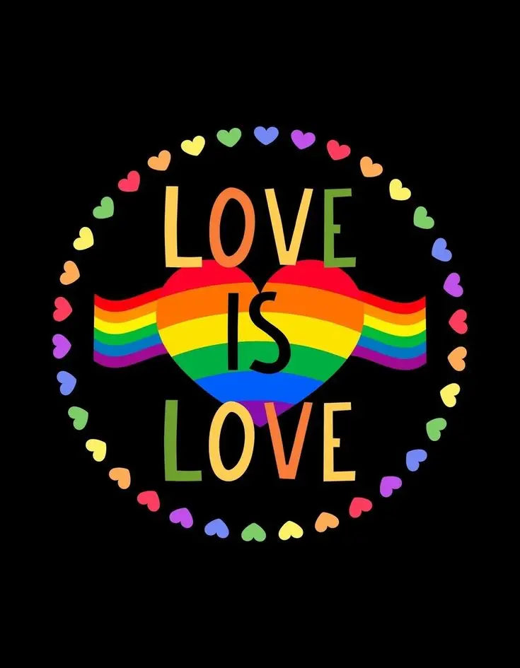 "Love is Love" Rainbow Heart Print Nightdress OMFORT