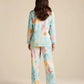 Irregular Patchwork Print Lapel Collar Pajama Set OMFORT
