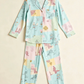 Irregular Patchwork Print Lapel Collar Pajama Set OMFORT