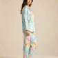 Irregular Patchwork Print Lapel Collar Pajama Set OMFORT