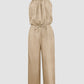 Spaghetti Strap Drawstring Tied Waist Jumpsuit Casual Overalls OMFORT