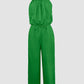 Spaghetti Strap Drawstring Tied Waist Jumpsuit Casual Overalls OMFORT