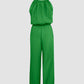 Spaghetti Strap Drawstring Tied Waist Jumpsuit Casual Overalls OMFORT