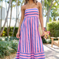 Selena Pink Striped Maxi Dress OMFORT
