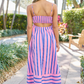Selena Pink Striped Maxi Dress OMFORT