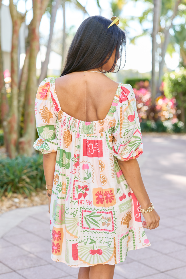 Cherryfic Day Flower Print Mini Dress OMFORT
