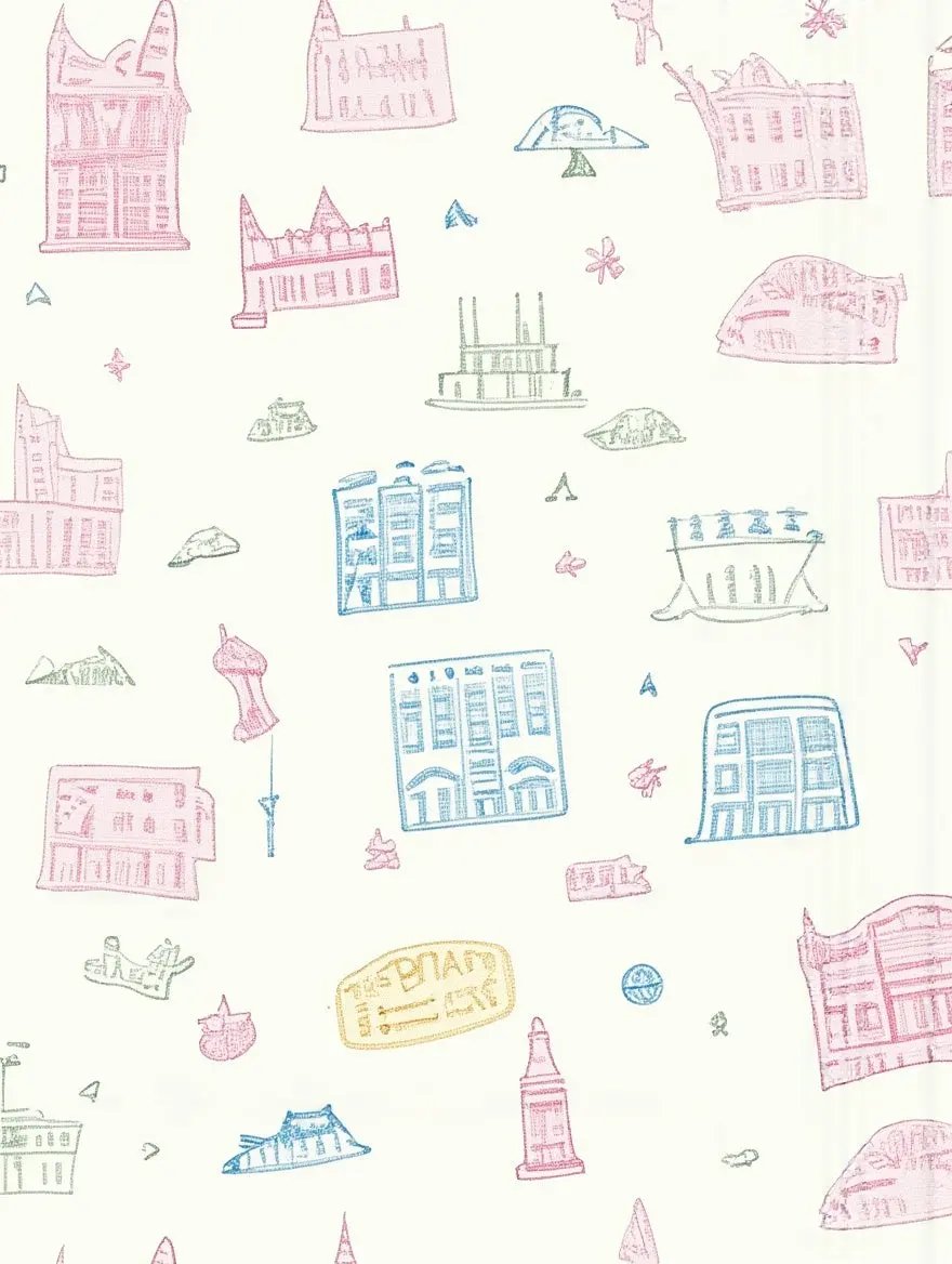 Funky Architectural Pattern Lapel Pajama Set OMFORT