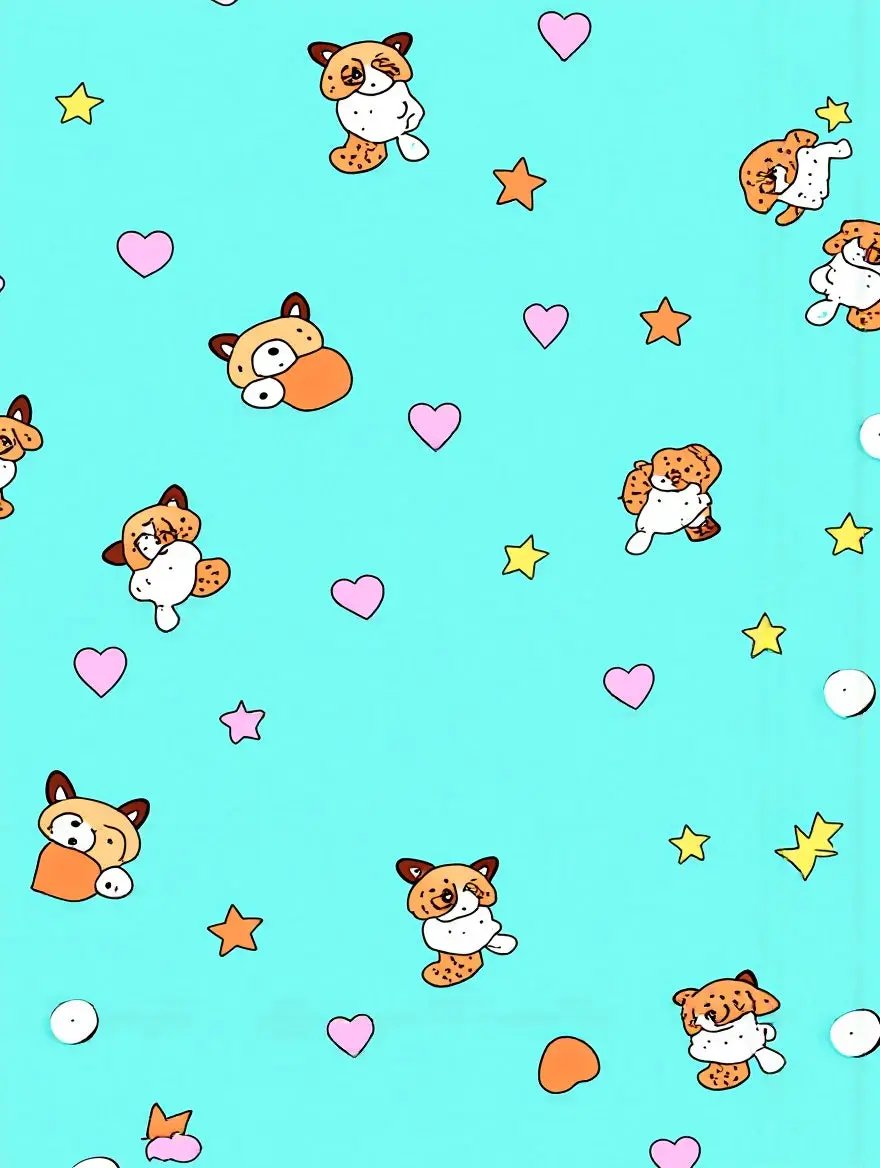 Mint Green Cute Animal Print Lapel Pajama Set OMFORT