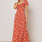 Camden Floral Maxi Dress in Rust OMFORT