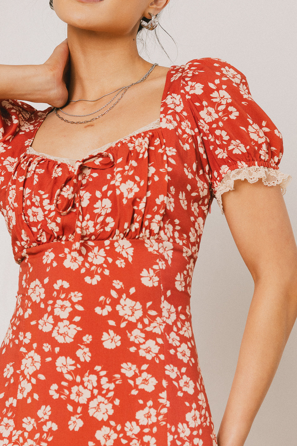 Camden Floral Maxi Dress in Rust OMFORT