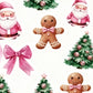 Christmas Gingerbread Man Bow Print Pajama Set OMFORT