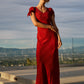 Kimmie Maxi Dress in Red-Brown OMFORT