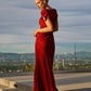 Kimmie Maxi Dress in Red-Brown OMFORT
