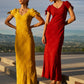 Kimmie Maxi Dress in Red-Brown OMFORT