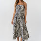 Zoelle Halter Neck Midi Dress OMFORT