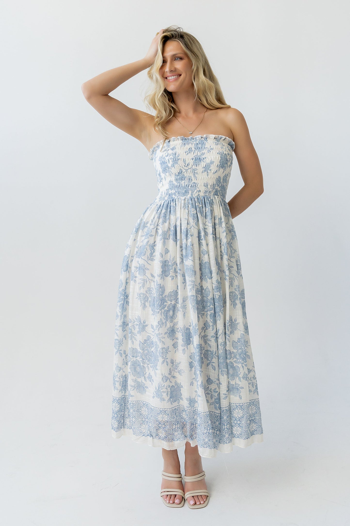 Kamry Strapless Midi Dress OMFORT