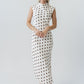 Tiffany Polka Dot Mock Neck Midi Dress OMFORT