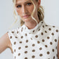 Tiffany Polka Dot Mock Neck Midi Dress OMFORT