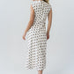 Tiffany Polka Dot Mock Neck Midi Dress OMFORT