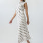 Tiffany Polka Dot Mock Neck Midi Dress OMFORT