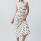 Tiffany Polka Dot Mock Neck Midi Dress OMFORT
