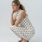 Tiffany Polka Dot Mock Neck Midi Dress OMFORT